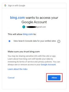Cara verifikasi Bing