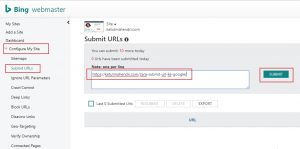 Cara submit URL ke Bing